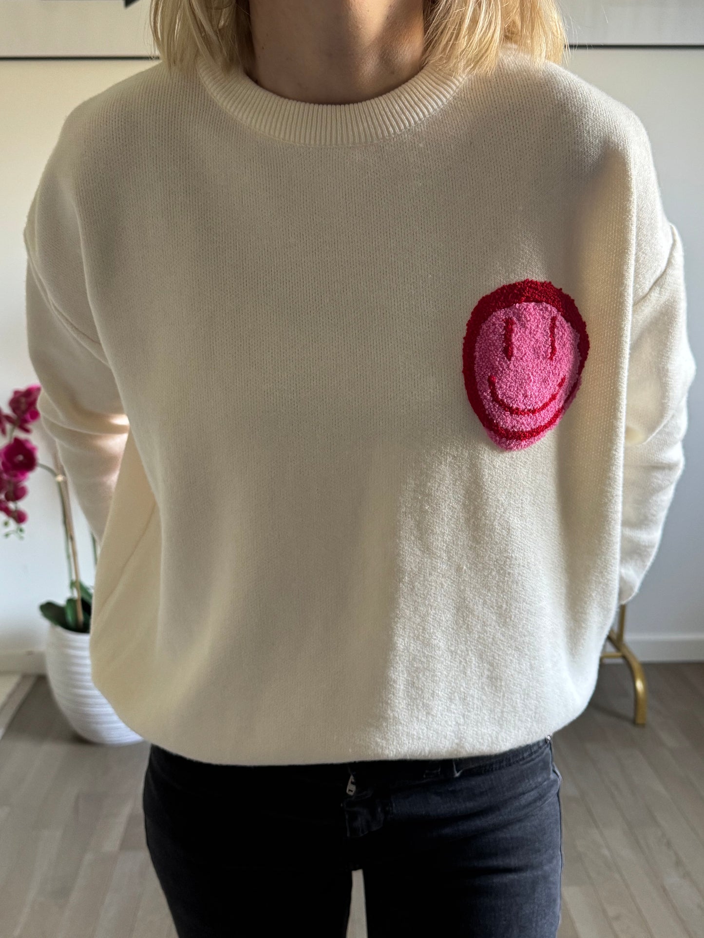 Pull Smiley - Coeur