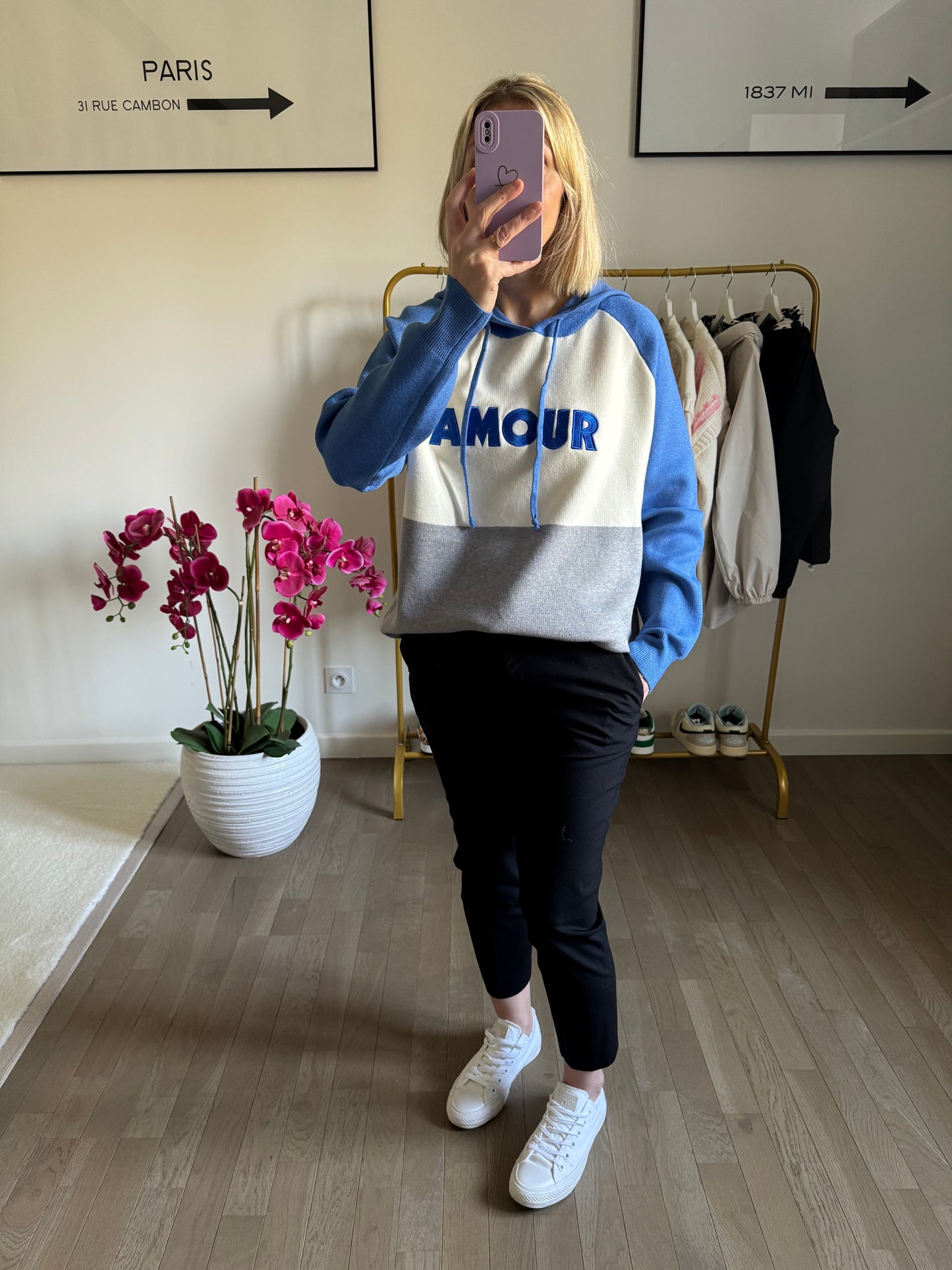 Pull Amour - Bleu