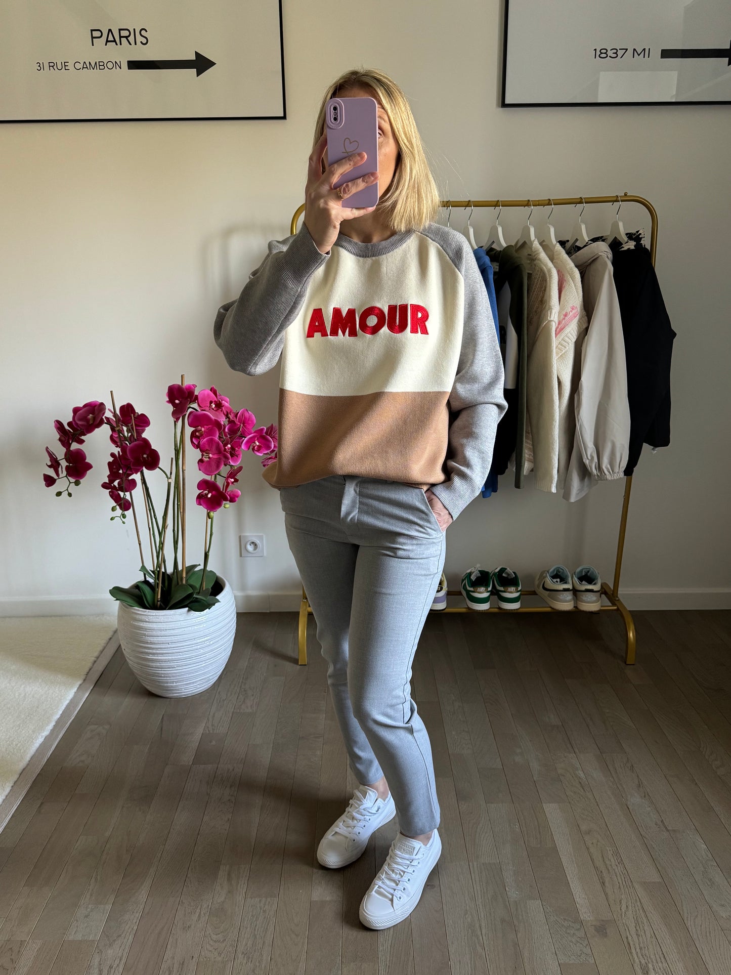 Pull Amour - Gris