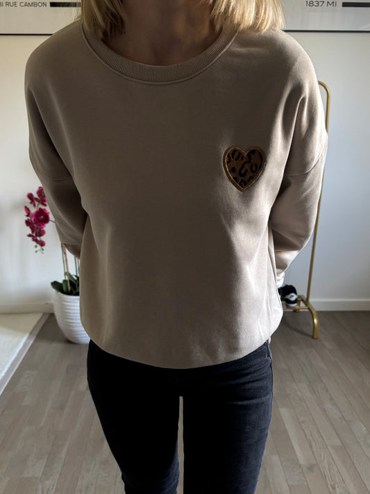 Sweat Coeur - Beige