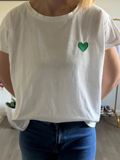 T-shirt Coeur - Vert