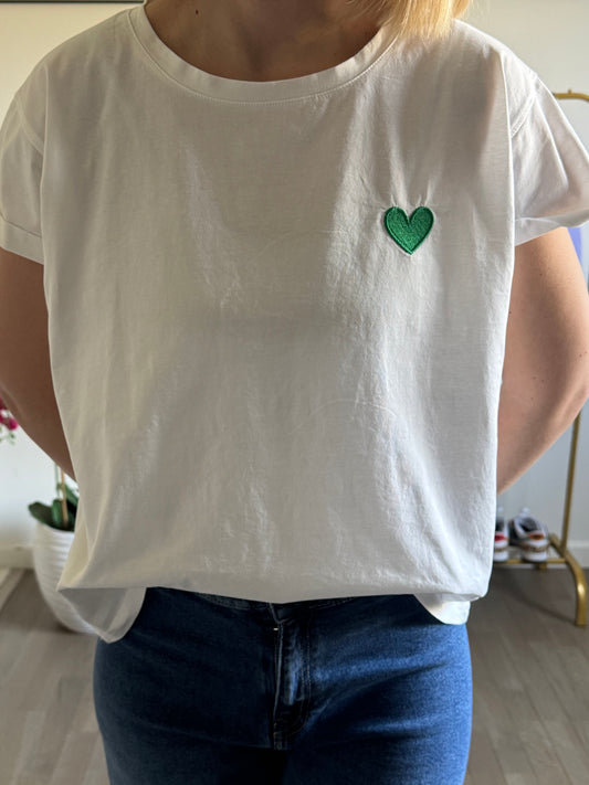 T-shirt Coeur - Vert