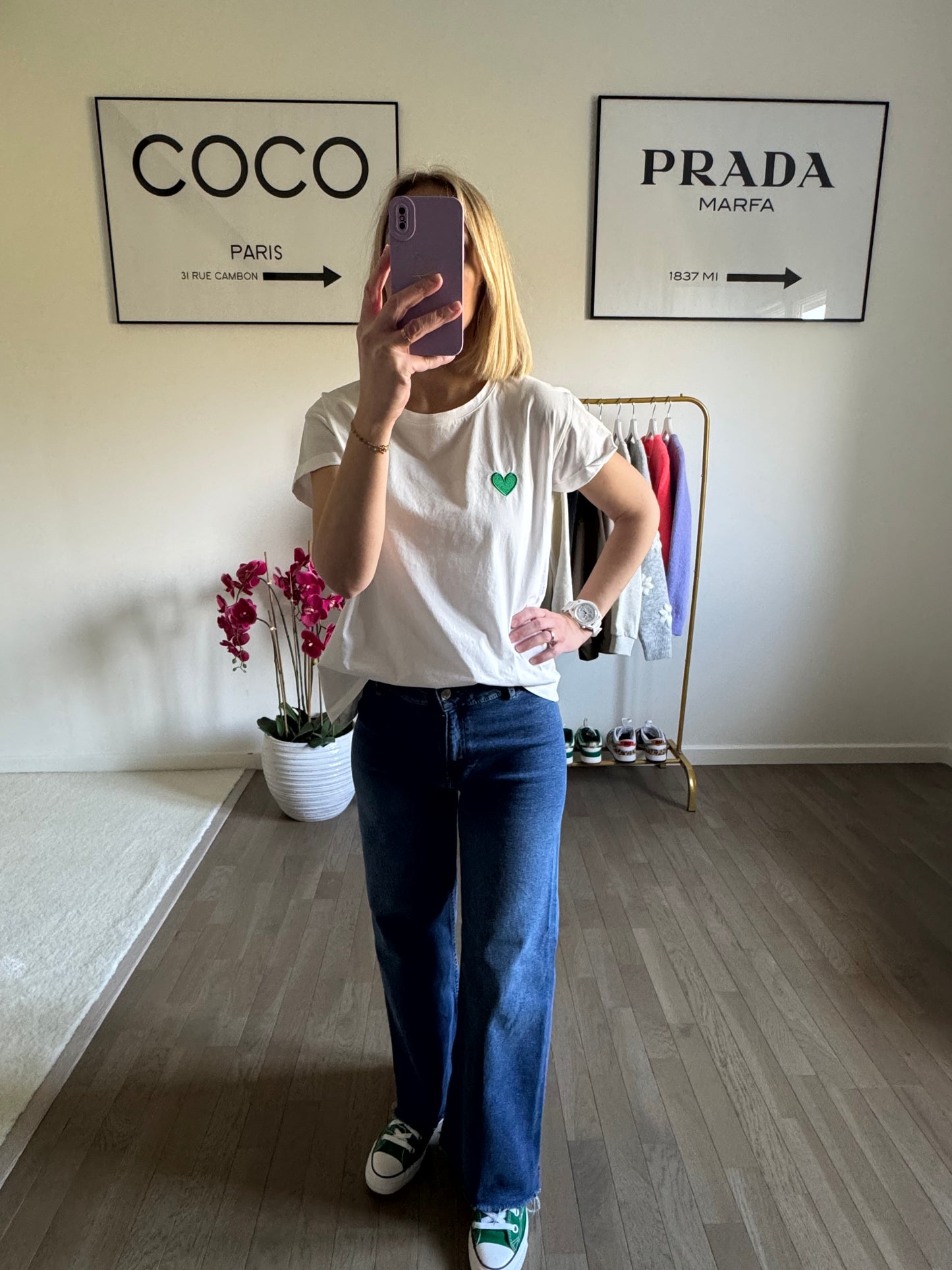 T-shirt Coeur - Vert