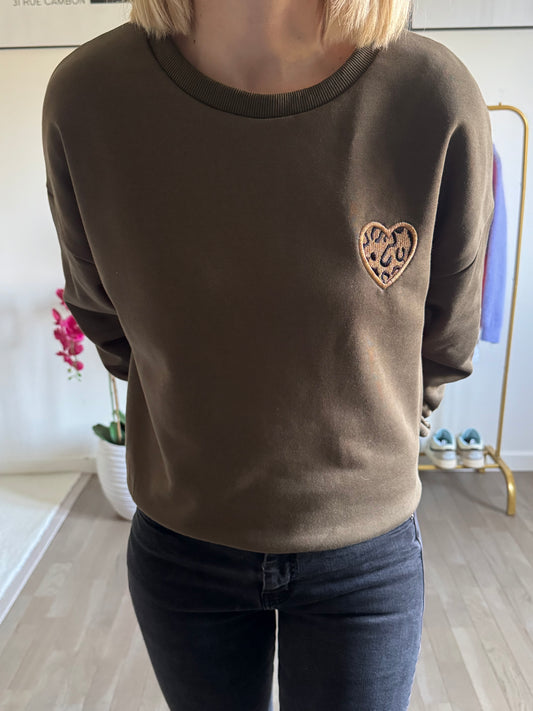 Sweat Coeur - Kaki