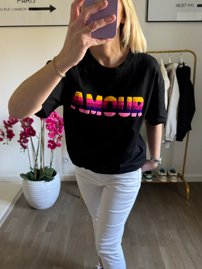 T-shirt Amour -  Noir
