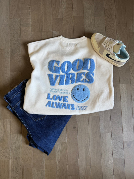 Pull Smiley - Bleu