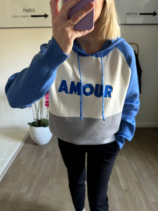 Pull Amour - Bleu
