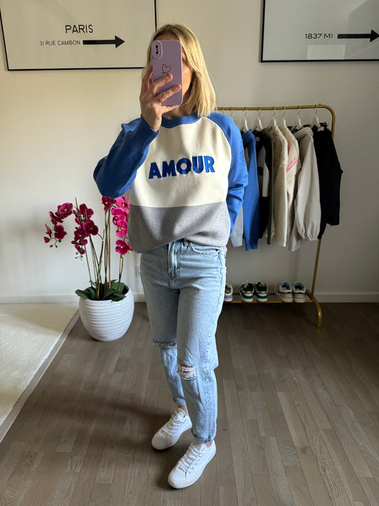 Pull Amour - Bleu
