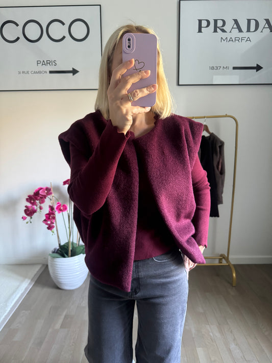 Gilet Nola - Tout doux bordeaux